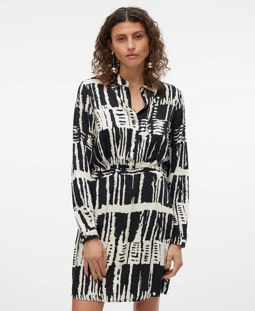 Vero Moda Women's Cindy Cleo Long-Sleeve Dress