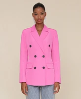Avec Les Filles Women's Shaped Double-Breasted Blazer
