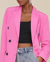 Avec Les Filles Women's Shaped Double-Breasted Blazer