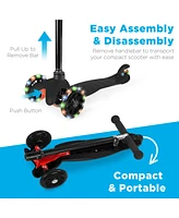 Best Choice Products Kids Mini Kick Scooter Toy w/ Light-Up Wheels and Height Adjustable T-Bar