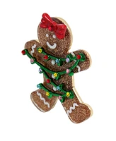 Betsey Johnson Faux Stone Jingle Bell Bling Christmas Gingerbread Brooch