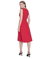 Halston Women's Colorblocked Fit & Flare Dress