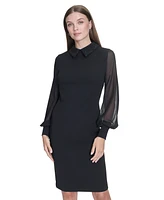 Halston Women's Rhinestone-Collar Sheath Dress