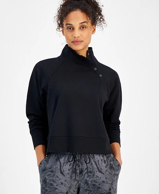 Id Ideology Women's Snap-Mock-Neck Pullover Top, Created for Macy's