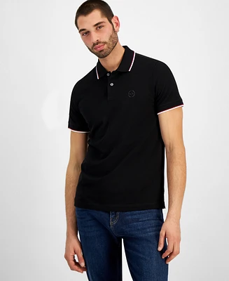 A|X Armani Exchange Men's Regular-Fit Tipped Pique Polo Shirt