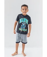 Starwars Boys Star Wars The Mandalorian Athletic Pullover T-Shirt Tank Top and Shorts 3 Piece Outfit Set to