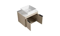 Slickblue 24" Modern Floating Bathroom Vanity with Ceramic Basin Set for Sleek and Stylish Storage