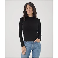 Pact Women's Organic Cotton Favorite Rib Mockneck Top