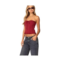 Edikted Women's Lacey Knit Tube Top