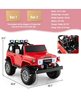Gymax 2 Seater Ride On Truck Car 12V Licensed Toyota FJ40 Rc w/ Laser Light & Music Pink