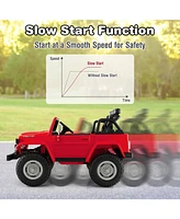 Gymax 2 Seater Ride On Truck Car 12V Licensed Toyota FJ40 Rc w/ Laser Light & Music Pink