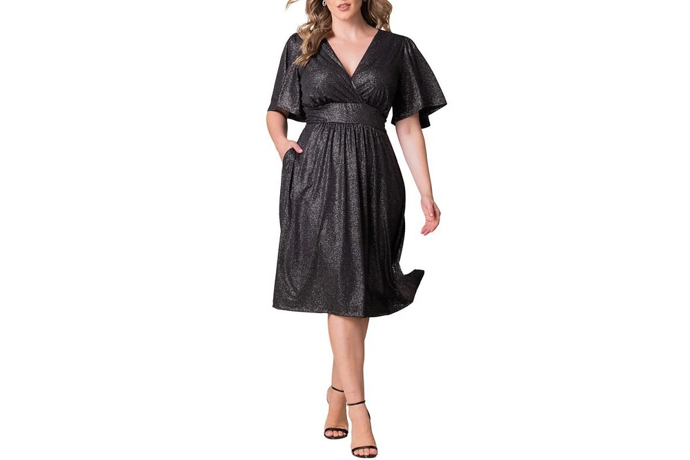 Kiyonna Plus Crystal Cove Cocktail Dress with Pockets