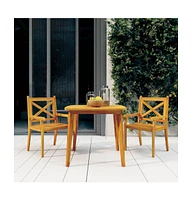 vidaXL Patio Table 33.5"x33.5"x29.5" Solid Wood Acacia