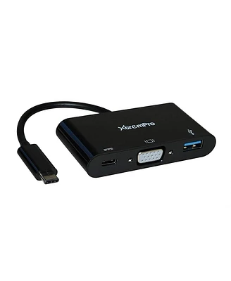 Xtrempro 41135 3-in-1 Usb Type-c to Vga Usb 3.0 Adapter for MacBook Laptop Notebooks - Black