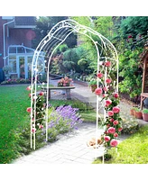 Slickblue Metal Garden Arch – Cream White, Freely Assemble with 8 Styles, Arbor Trellis for Climbing Plants, Rose Support, Outdoor Wedding & Pa