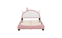 Slickblue Full Size Upholstered Bed with Unicorn Headboard Design