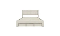 Slickblue Queen Size Upholstered Platform Bed with Large Drawer for Extra Storage