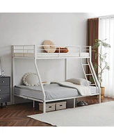 Slickblue Twin Over Full Metal Bunk Bed for Kids, Teens, and Adults