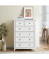 Modern 6 Drawers Dresser 6 Drawers Cabinet,Chest of Drawers Closet Organizers and Storage Clothes Storage Drawers Cabinet for Living Room, Farmhouse D