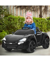 Costway 12V Kids Ride On Car 2.4G Rc Electric Vehicle w/ Lights MP3 Openable Doors
