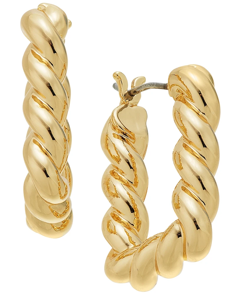 On 34th Small Twisted Square-Shaped Hoop Earrings, Created for Macy's