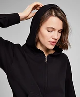 And Now This Women's Scuba Zip-Front Hooded Sweatshirt, Created for Macy's