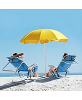 Slickblue Heightened Beach Chair – Blue Oxford Cloth with Silver White Aluminum Tube, 100kg Weight Capacity