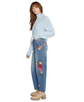 Driftwood Women's Parker Embroidered Barrel-Leg Jeans