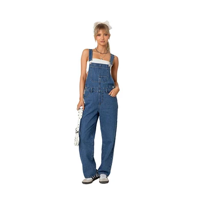 Edikted Women's Rosemary denim overalls - Blue