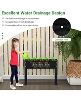 Sugift Metal Raised Garden Bed with Legs and Drainage Hole for Vegetable Flower