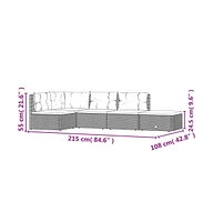 vidaXL Piece Patio Lounge Set with Cushions Poly Rattan