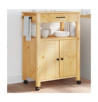 vidaXL Kitchen Trolley Monza 23.6"x15.7"x35.4" Solid Wood Pine