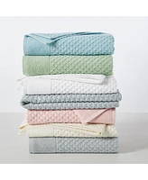 Linery & Co Co. Cotton Diamond Textured -Piece Bath Towel Set