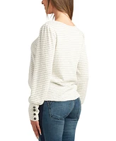 Bcx Juniors' Honeycomb Twist-Hem Long-Sleeve Sweater