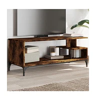 vidaXL Tv Stand Smoked Oak 40.2"x15.7"x16.1" Engineered Wood and Powder-coated Steel