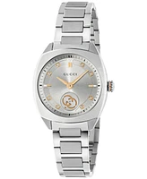 Gucci Women's Swiss Interlocking Diamond (1/20 ct. t.w.) Stainless Steel Bracelet Watch 29mm