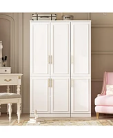 Famapy 6-Door Big Armoires with 2 Hanging Rods, Storage Shelves