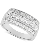 Grown With Love Men's Lab Grown Diamond Triple Row Ring (1-1/2 ct. t.w.) in 10k Gold