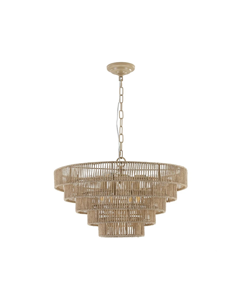 Slickblue Bohemian Woven Pendant Light, 23.6-Inch