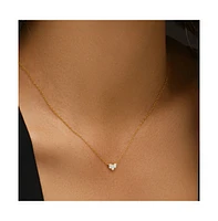 Hollywood Sensation 18K Gold Plated Sterling Silver Necklace with Three Emerald Cut Cubic Zirconia Stones