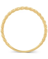 Polished Ribbed Texture Open Curb Link Design Stack Band in 14k Gold