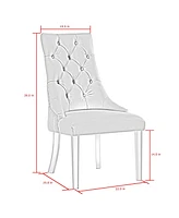 Inspired Home Winona Linen Acrylic Leg Dining Chair Set of 2