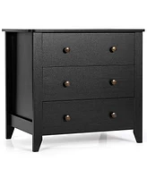 Sugift 3 Drawer Dresser Chest of Drawers Bedside Table