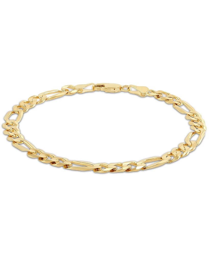 Figaro Open Link Chain Bracelet in 10k Gold