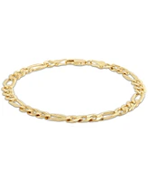 Figaro Open Link Chain Bracelet in 10k Gold