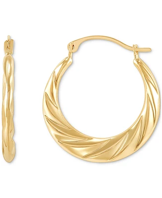 Small Swirl Hoop Earrings in 14k Gold