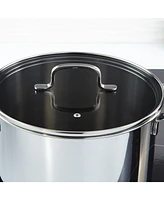 BergHOFF DiNA Helix Recycled 18/10 Stainless Steel 8" Stockpot 3.2qt., Glass Lid