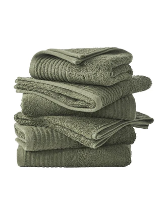 Linery & Co. 100% Featherspun Cotton Quick-Dry 6-Piece Hand Towel Set