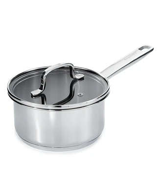 BergHOFF DiNA Helix Recycled 18/10 Stainless Steel 6.5" Saucepan 1.6qt., Glass Lid