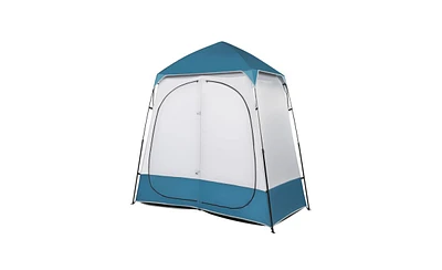 Slickblue Oxford Cloth Double Dressing Tent – Blue/White, Portable and Durable